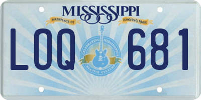 MS license plate LOQ681