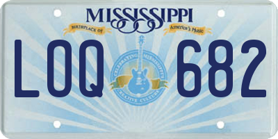 MS license plate LOQ682
