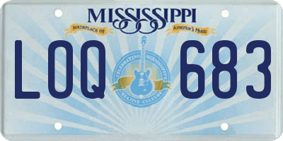 MS license plate LOQ683