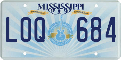 MS license plate LOQ684