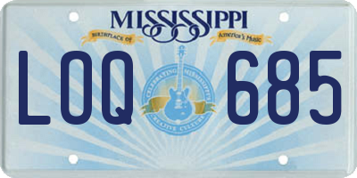 MS license plate LOQ685