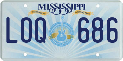 MS license plate LOQ686