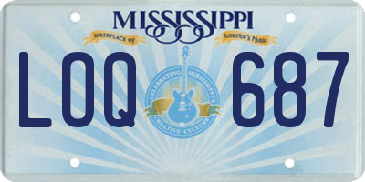MS license plate LOQ687