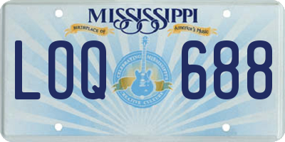 MS license plate LOQ688