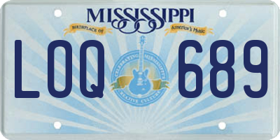 MS license plate LOQ689