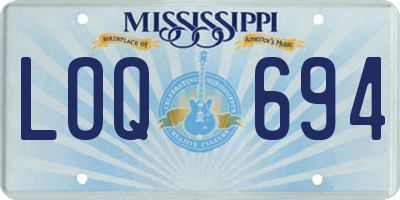 MS license plate LOQ694