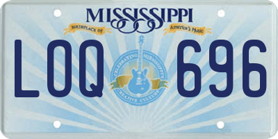 MS license plate LOQ696