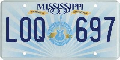 MS license plate LOQ697