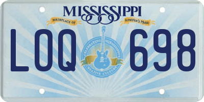 MS license plate LOQ698