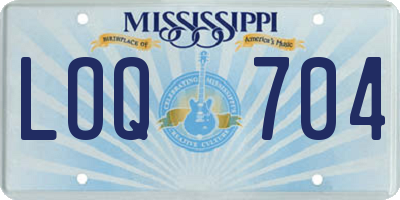 MS license plate LOQ704