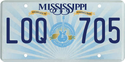 MS license plate LOQ705
