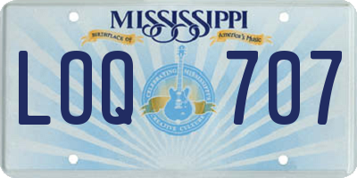 MS license plate LOQ707