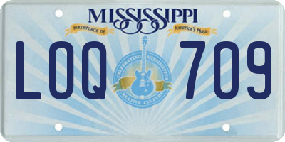 MS license plate LOQ709
