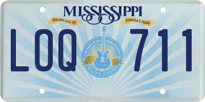 MS license plate LOQ711