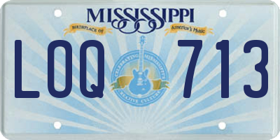 MS license plate LOQ713