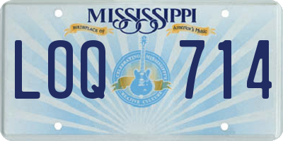 MS license plate LOQ714