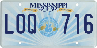 MS license plate LOQ716