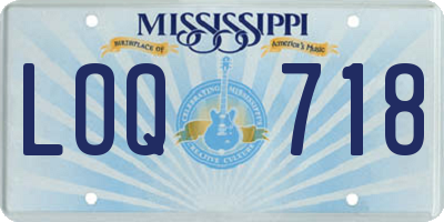 MS license plate LOQ718
