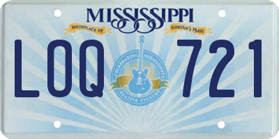 MS license plate LOQ721