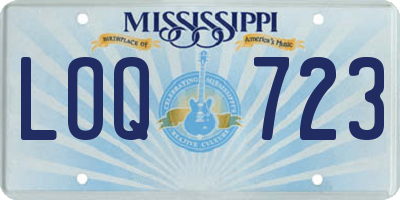 MS license plate LOQ723