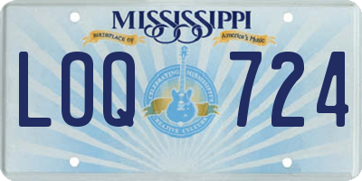 MS license plate LOQ724