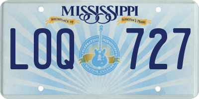 MS license plate LOQ727