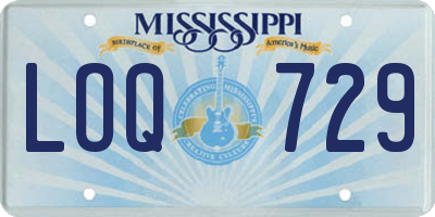 MS license plate LOQ729