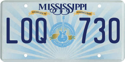 MS license plate LOQ730