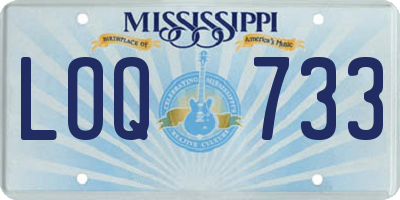 MS license plate LOQ733