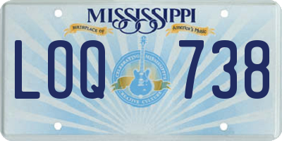 MS license plate LOQ738