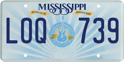 MS license plate LOQ739