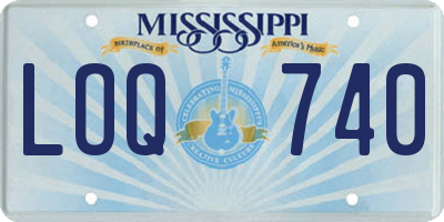 MS license plate LOQ740