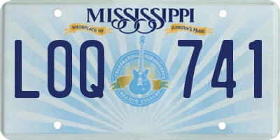 MS license plate LOQ741