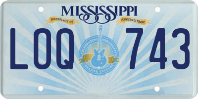 MS license plate LOQ743