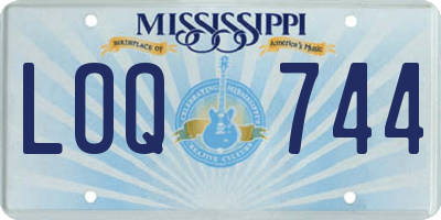 MS license plate LOQ744