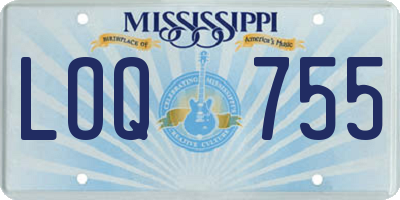 MS license plate LOQ755