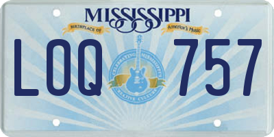 MS license plate LOQ757