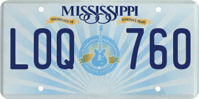 MS license plate LOQ760