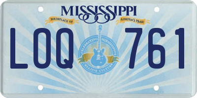 MS license plate LOQ761