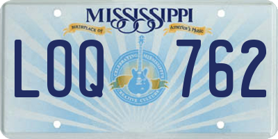 MS license plate LOQ762