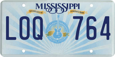 MS license plate LOQ764