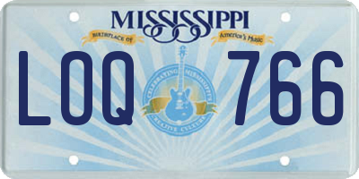 MS license plate LOQ766