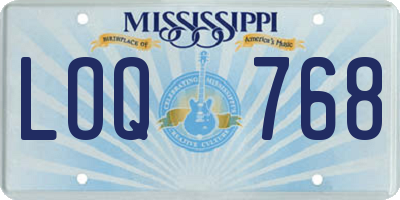 MS license plate LOQ768