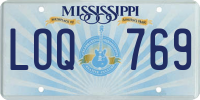 MS license plate LOQ769