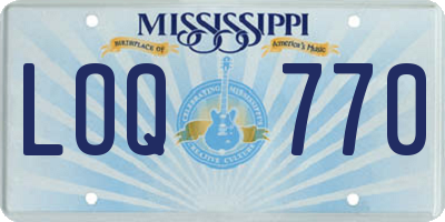 MS license plate LOQ770
