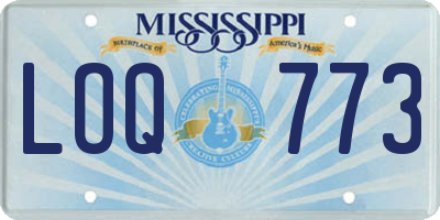 MS license plate LOQ773