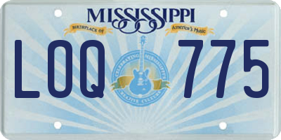 MS license plate LOQ775