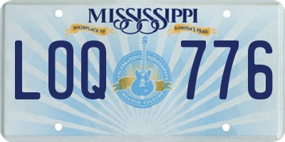 MS license plate LOQ776