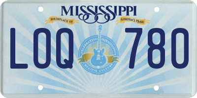 MS license plate LOQ780