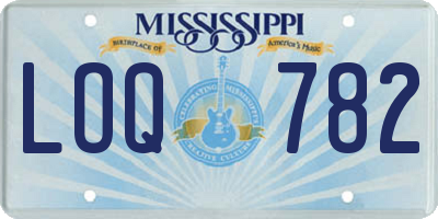 MS license plate LOQ782